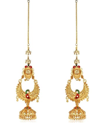 HEER COLLECTION - Gold Ear Chain Earrings ( Pack of 1 )