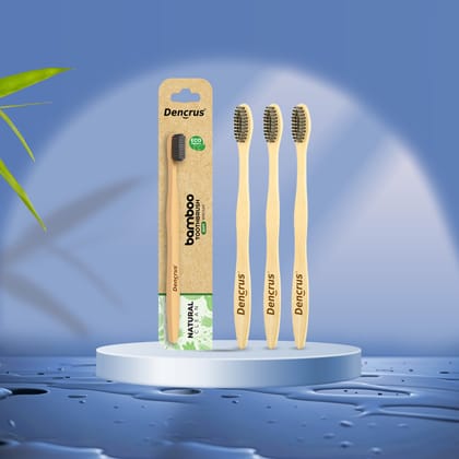 Natural Clean Bamboo Toothbrush with Charcoal Bristles (Pack of 3) Natural Clean Bamboo Toothbrush with Charcoal Bristles (Pack of 3)