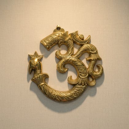 Brass Wall Hanging Om | Entrance Door Decor | Spiritual Wall Art, Height : 6 Inch (FMAS786 C)