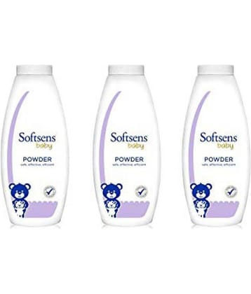 Softsens Baby Powder, Enriched with Patchouli, Clove leaf & Olive|Paraben free 200g, Pack of 3