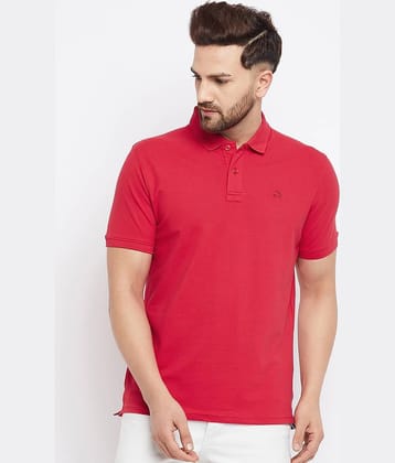 98 Degree North Pack of 1 Cotton Blend Regular Fit Solid Half Sleeves Men's Polo T Shirt ( Red )