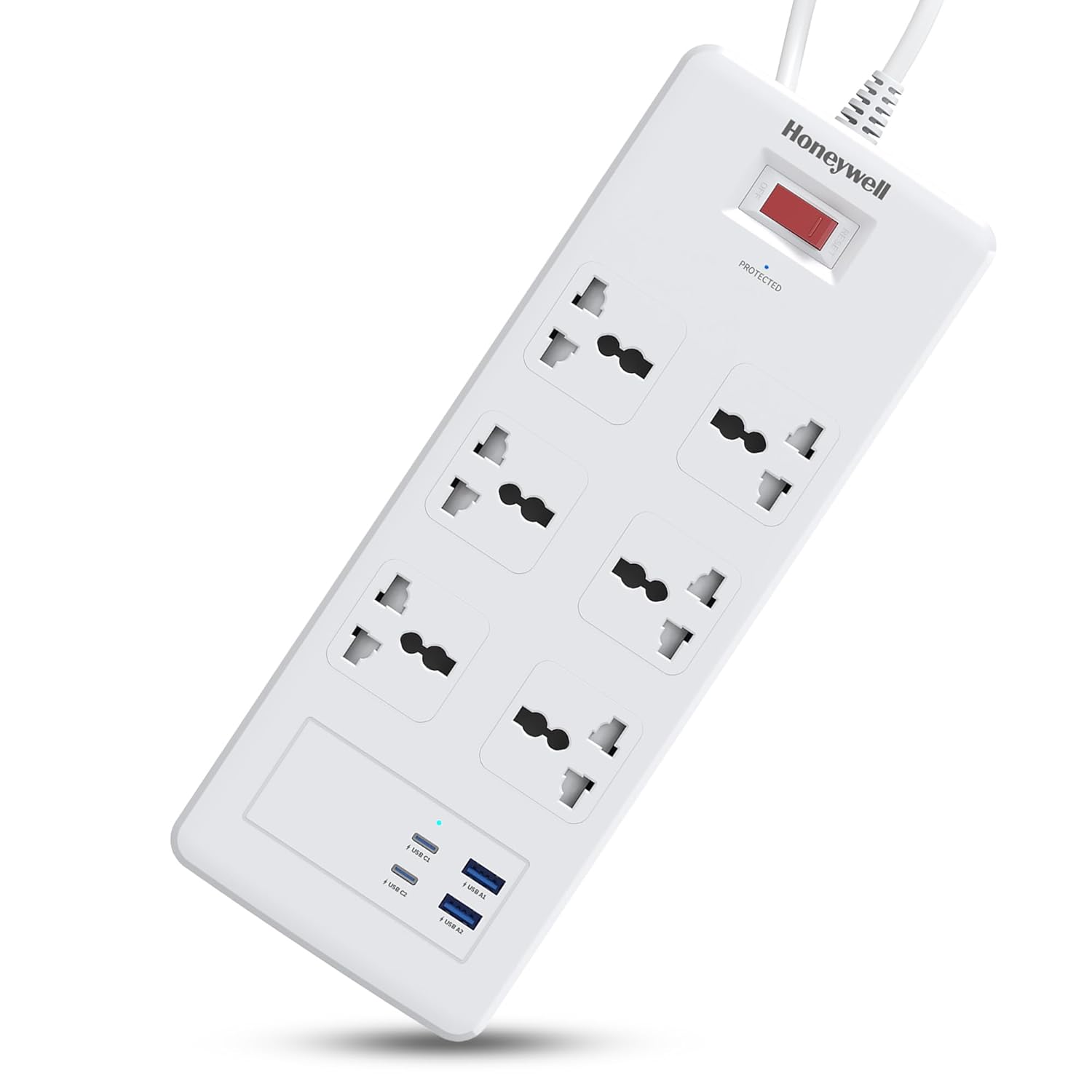 6 Outlet Surge Protector with 2 Type C with PD & 2 USB