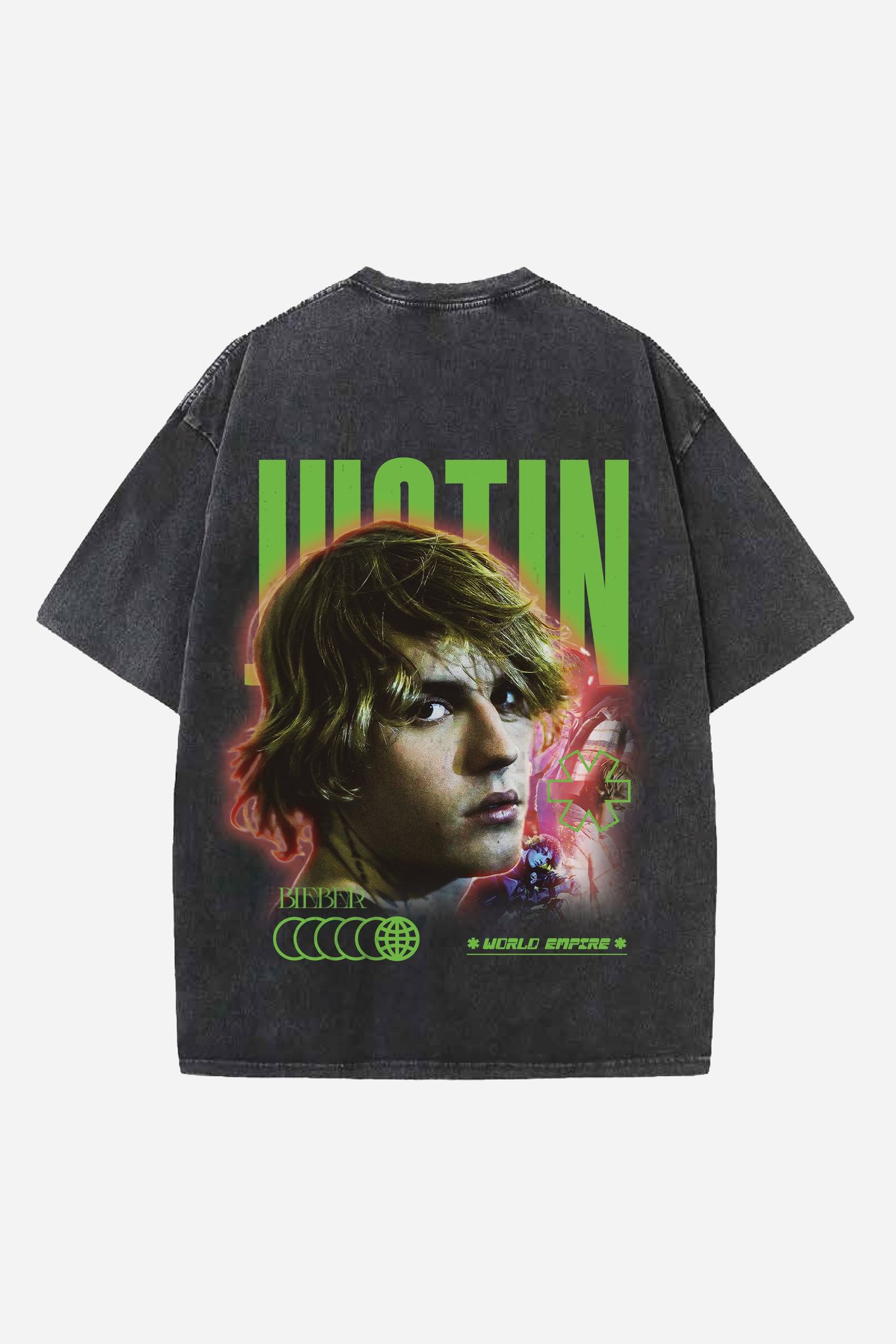 Justin Designed Oversized T-shirt-XS / Vintage Black