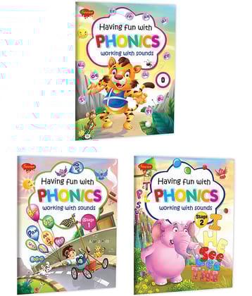 Set of 3 school Books, Having Fun with Phonics (Stage 1), Having Fun with Phonics (Stage 2) and Having Fun with Phonics-0