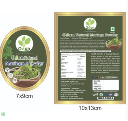 ODON NATURAL  Moringa Leaf Powder I Essential Nutrition Superfood, Helps Naturally Boost Energy Levels, Improves Stamina & Vitality, Rich In Vitamins & Minerals-100g