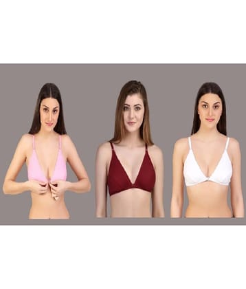 Desiprime Pack of 3 Cotton Non Padded Women's Everyday Bra ( Multicolor )