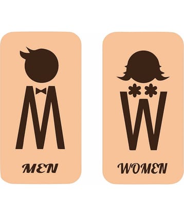 Asmi Collection Self Adhesive Vinyl Toilet Restroom Sign Bathroom Sticker ( 16 x 9 cms )