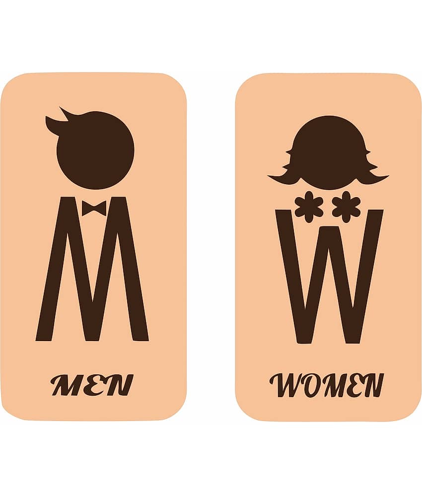 Asmi Collection Self Adhesive Vinyl Toilet Restroom Sign Bathroom Sticker ( 16 x 9 cms )