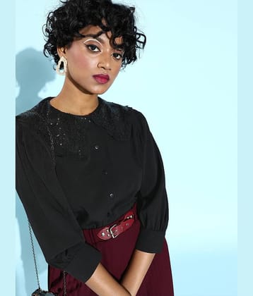 Rare Women Polyester Shirt ( Black )