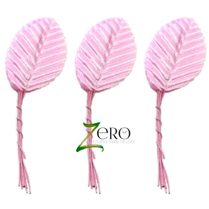 Bunch of 30 Pcs Hand Made Fabric Leaves - Light Pink Color