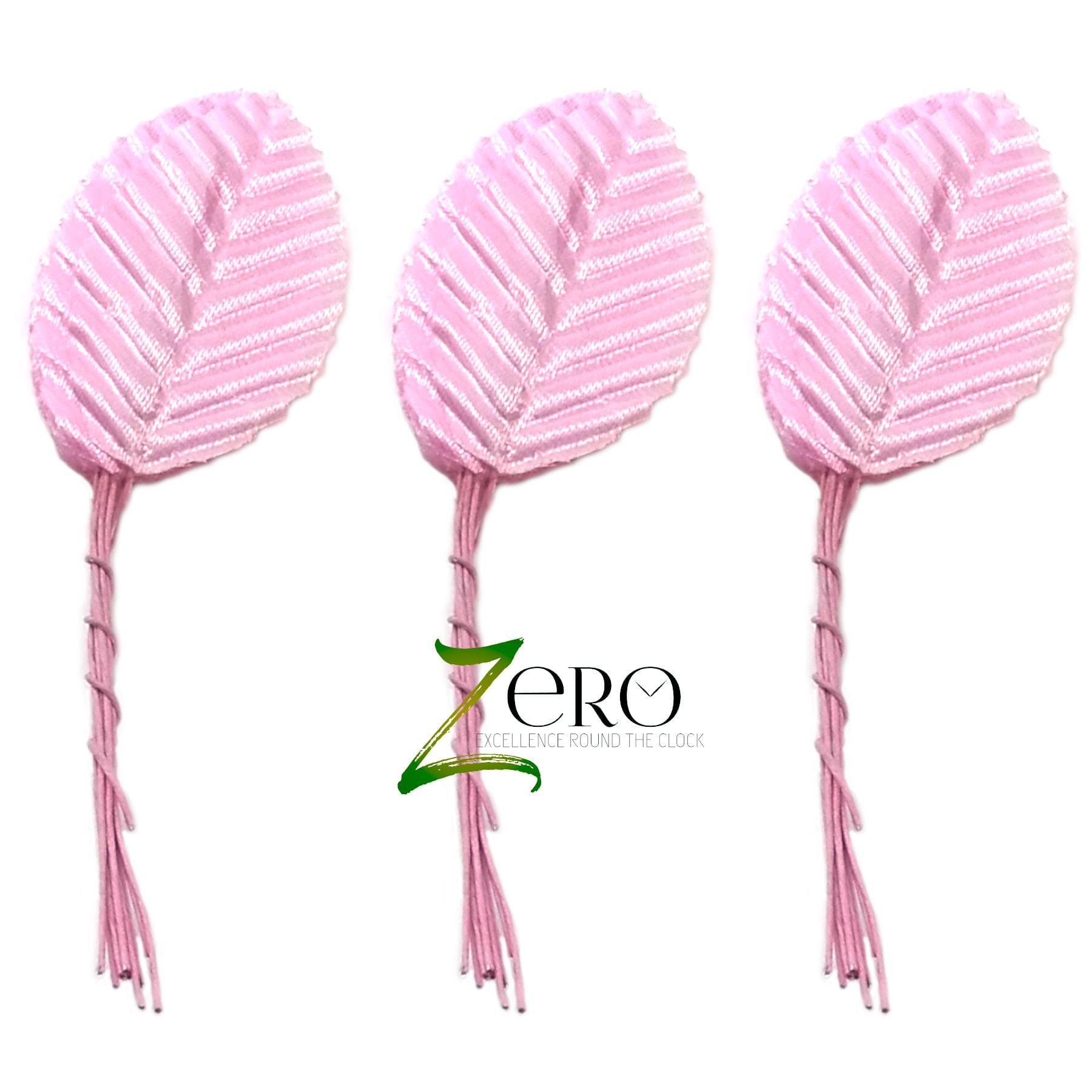 Bunch of 30 Pcs Hand Made Fabric Leaves - Light Pink Color