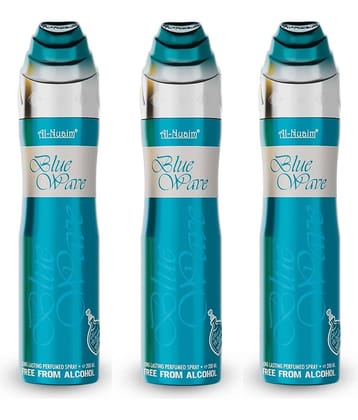 Al-Nuaim Blue Wave Long Lasting Perfumed Spray  Deodorant Spray for Unisex 100 ml ( Pack of 3 )