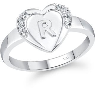 Vighnaharta Initial '' R '' Letter in heart ring alphabet for women Vighnaharta Initial '' R '' Letter in heart ring alphabet for women