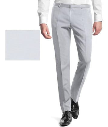 Gwalior Suitings White Poly Blend Unstitched Pant Pc