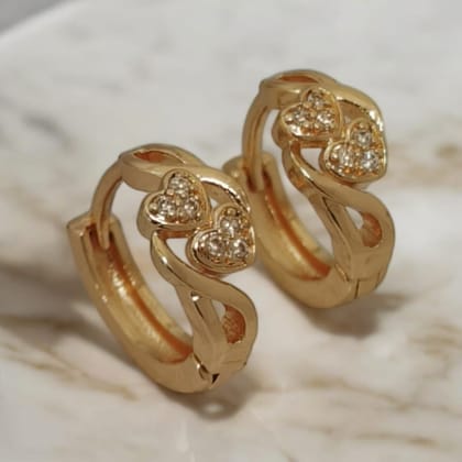 Golden Hearts Hoop Earrings