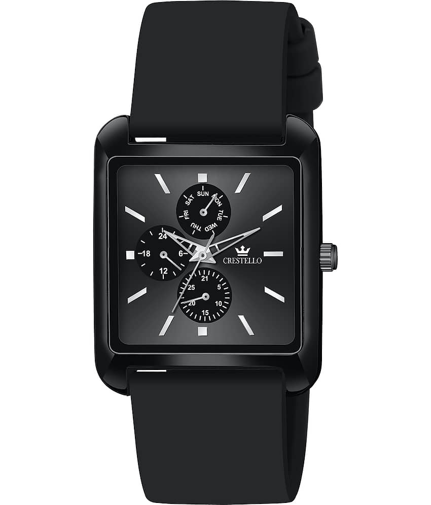 Crestello Black Silicon Analog Men's Watch