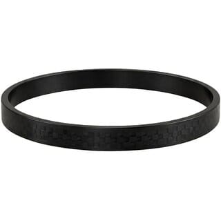KIMTI 18k Gold Plated Men Kada Bracelet (Black)
