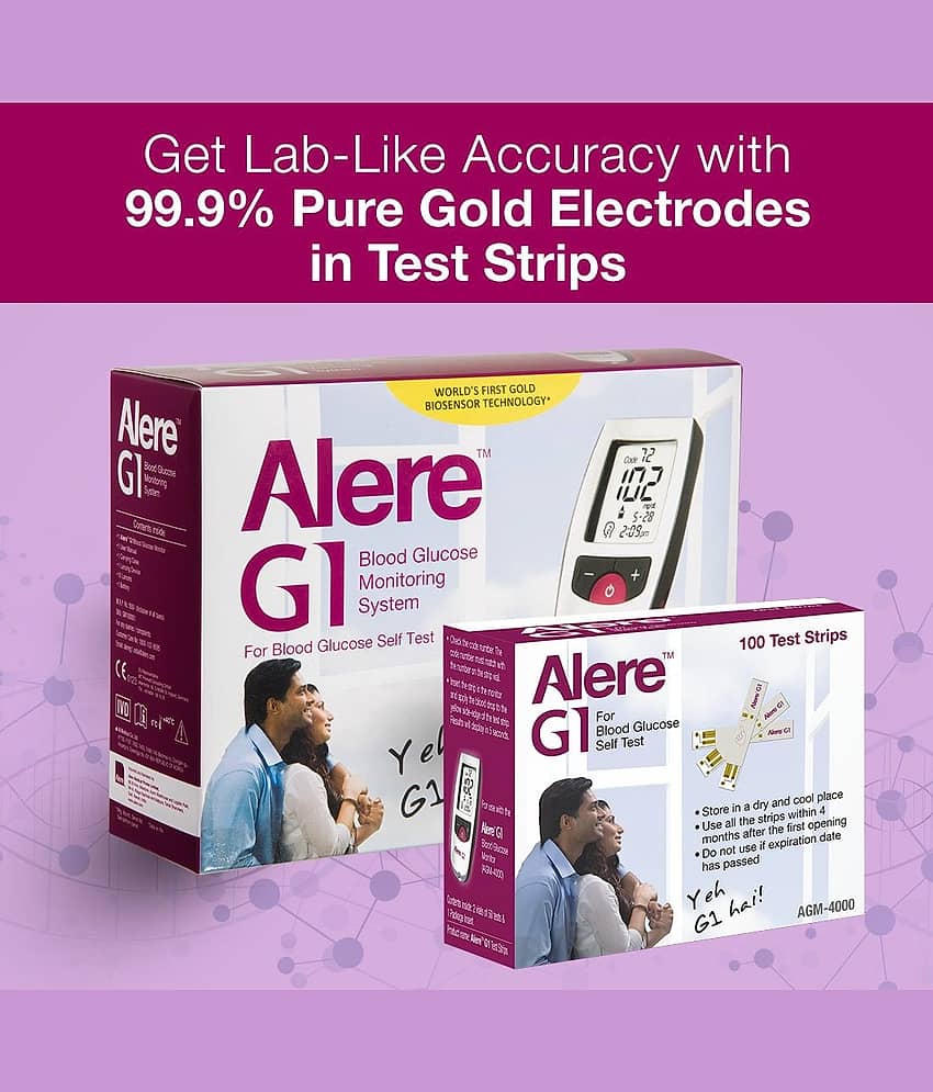 Alere G1 Blood Glucose Monitor with 100 strips Pack