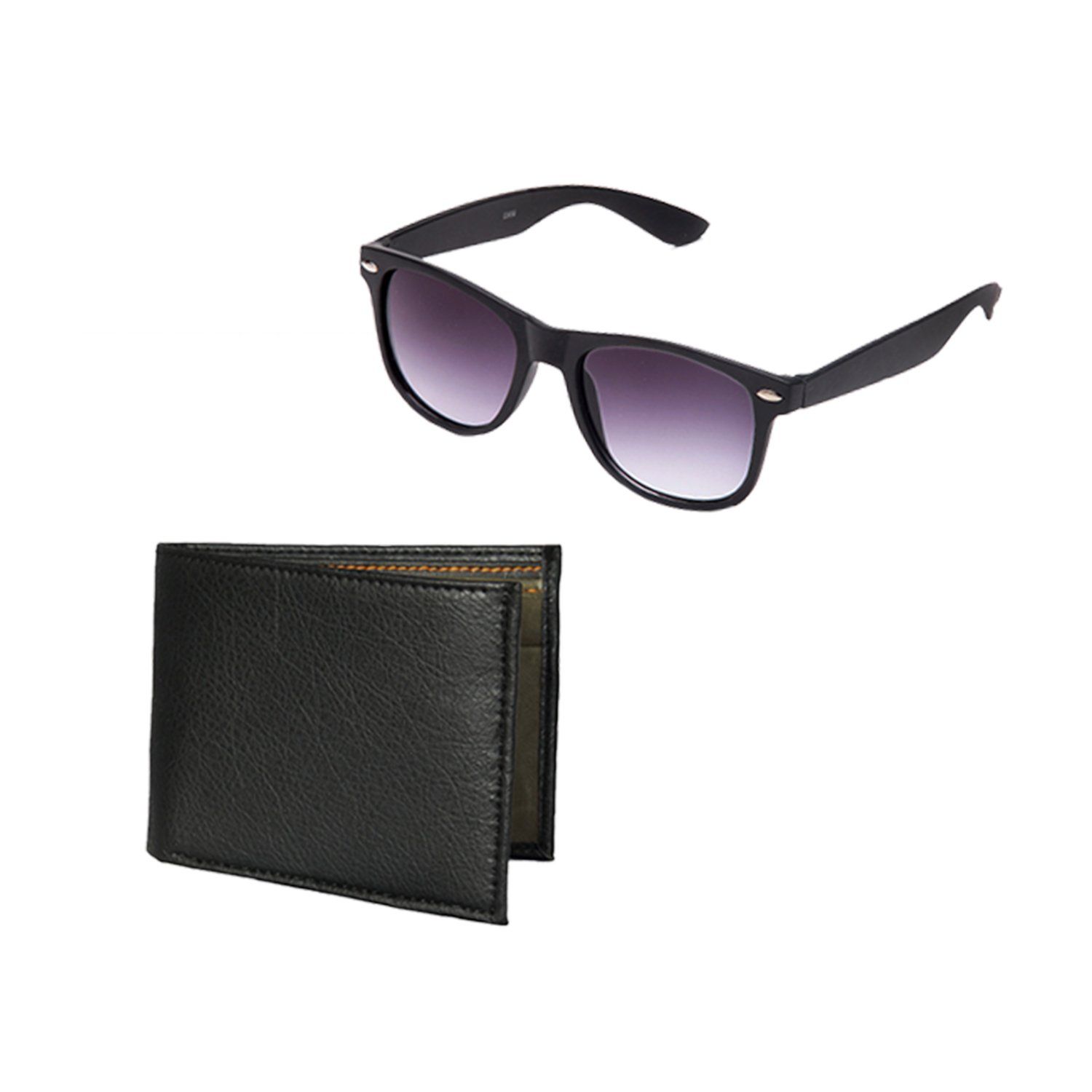 Random 14C Stylish Sunglasses/Goggles And Wallet Combo For Men's Stylish Fashionable Design (Black)