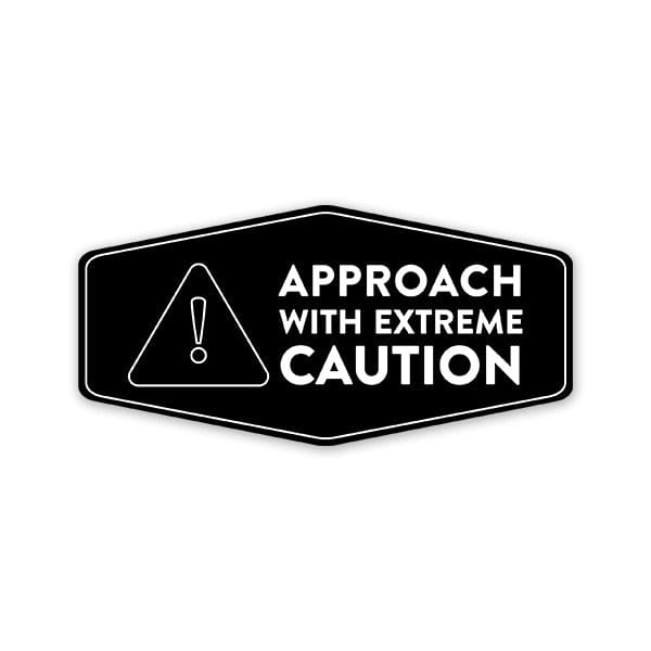 Wrapcart Approach With Extreme Caution Car Sticker | Matte Vinyl, 6.5 x 3.2 Inches