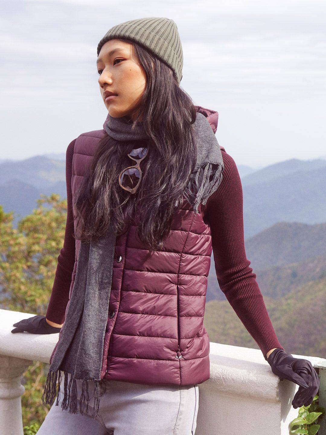 Maroon Padded Jacket-S / Maroon