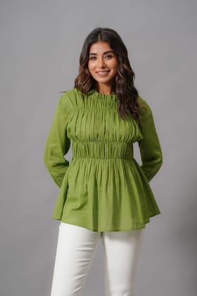 Fresh Green Comfort Cotton Top-GREEN / M