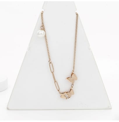 Women's Stainless Steel Butterfly Pendent Delicate Chain (Gold Plated)