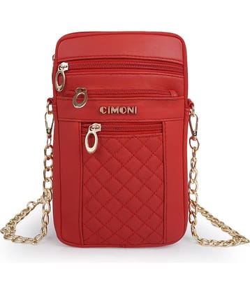 CIMONI Sling Bag Pure Leather Set of 1 ( Red )