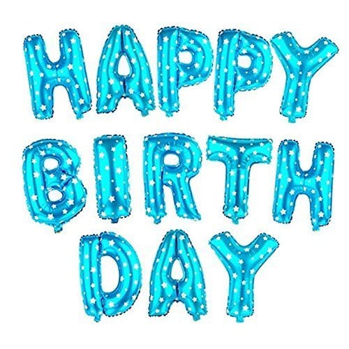 Nawani Happy Birthday Toy Balloon, Blue (Pack of 13 Letters) Size- 41/34 cm