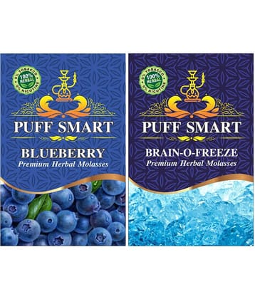 puffsmart hookah blueberry & brain-o-freeze. pack of 2 & 50gms each.
