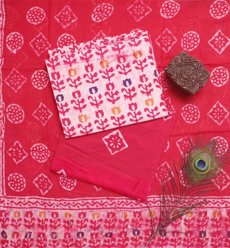 Handcrafted Cotton Batik Print 3-Piece Suit Set