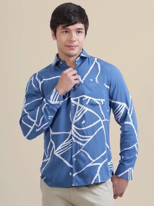 Abstract Printed Premium Shirt For Men'S In Rayon Fabric-S-38