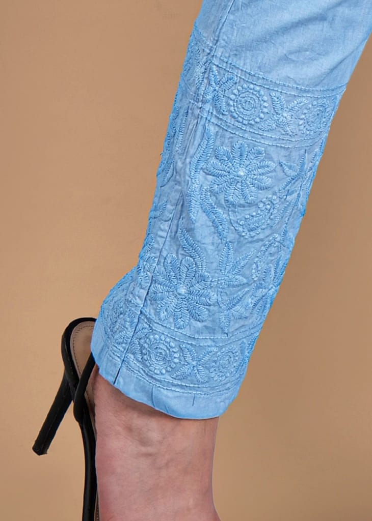 Braso Cotton Hand Embroidered Chikankari Kurta With Trouser