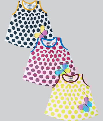Babeezworld Pack of 3 Baby Girls Cotton Frock ( Multicolor )
