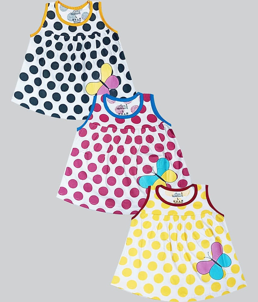 Babeezworld Pack of 3 Baby Girls Cotton Frock ( Multicolor )