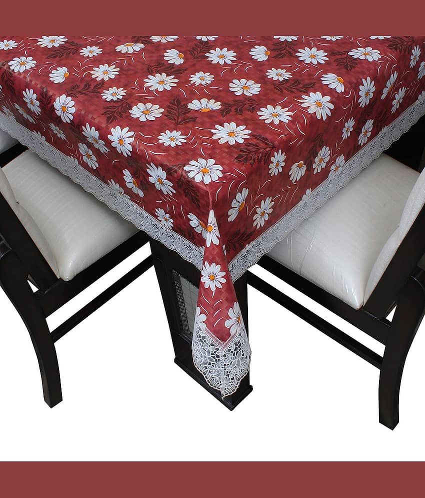 CreadCraft Printed PVC 4 Seater Rectangle Table Cover ( 150 x 105 ) cm Pack of 1 Multi