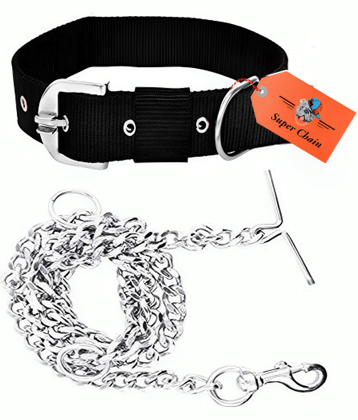 super chain - Blue Combo (Collar Belt and Leash) ( Small )