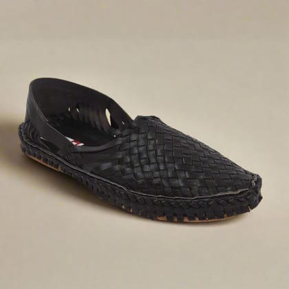 Kolapuri Centre Cushioned Leather Ethnic Brown Kolhapuri Jutis-8