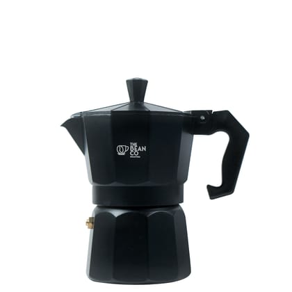 The Bean Co Roasters Classic Moka Pot | Premium Aluminium | Stovetop | Espresso Coffee Maker (150 ml, Black)