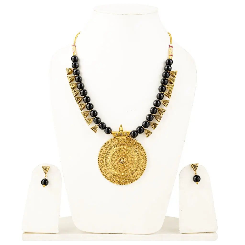 New Black Pearl Necklace Set