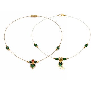 Invisible Chain 1 Layer, Deep Green and Emerald Green Colour, 2 Qty