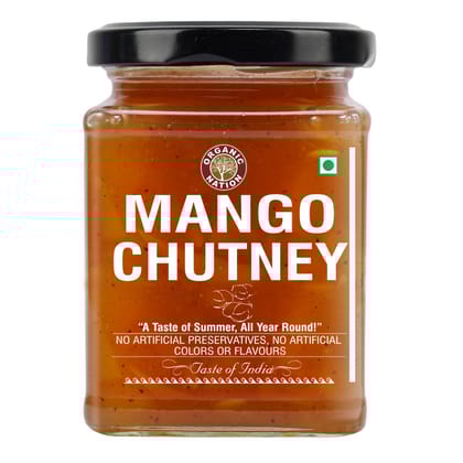 Organic Nation Mango Chutney 300g | Authentic Indian Sweet & Spicy Relish | Handcrafted with Fresh Mangoes & Natural Spices | No Preservatives | Perfect for Dips, Sandwiches & Curries