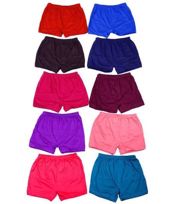 PACK OF 10 MULTI FANCY STYLISH COTTON BLOMMERS FOR KIDS