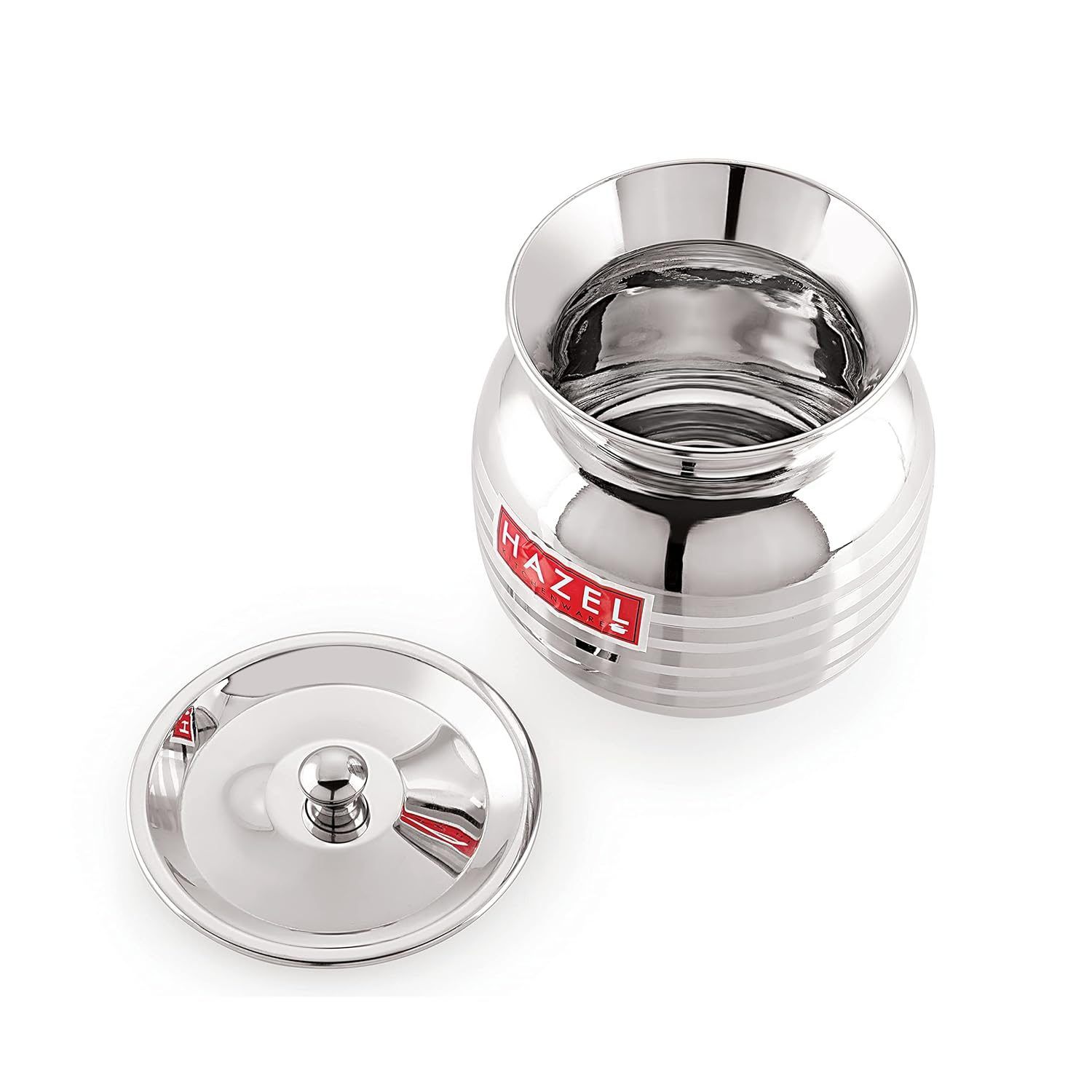 HAZEL Stainless Steel Container with Lid , 1800ml Lassi & Chaas Serving Container , Durable Steel Jar for Kitchen
