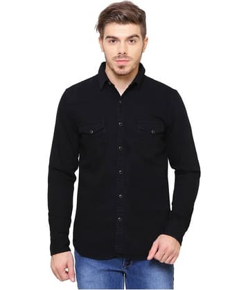 Kuons Avenue Denim Slim Fit Men's Casual Shirt - Black ( Pack of 1 )