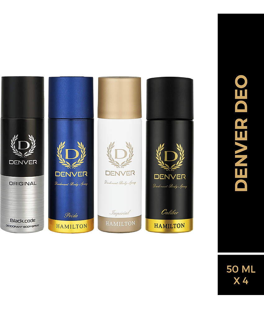 Denver Pride Caliber Imperial & Black Code Nano Deodorant Spray for Men 50 ml ( Pack of 4 )