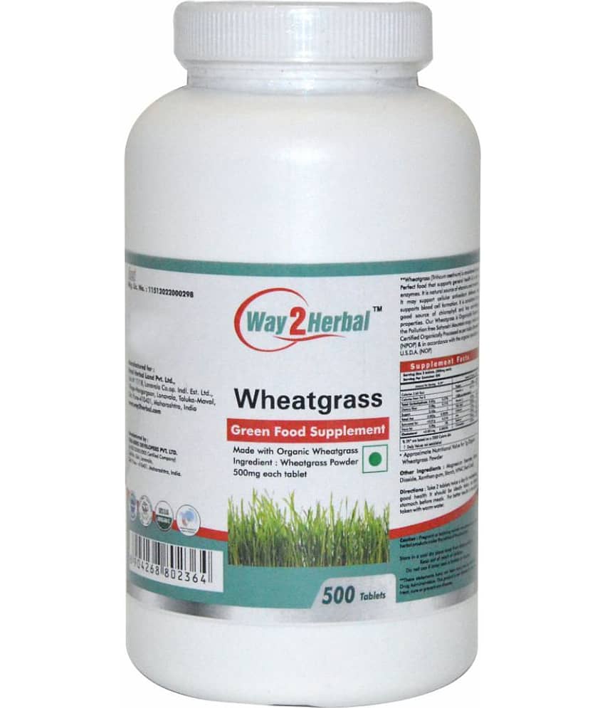 Way2Herbal Wheat Grass 500  Tablets 500 mg