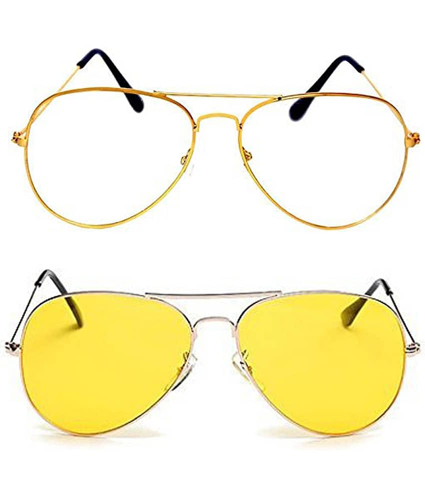 Kanny Devis - Gold Pilot Sunglasses ( Pack of 2 )