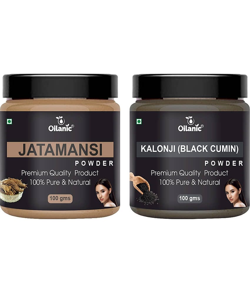 Oilanic 100% Pure Jatamansi Powder & Kalonji Powder For Skin Hair Mask 200 g Pack of 2