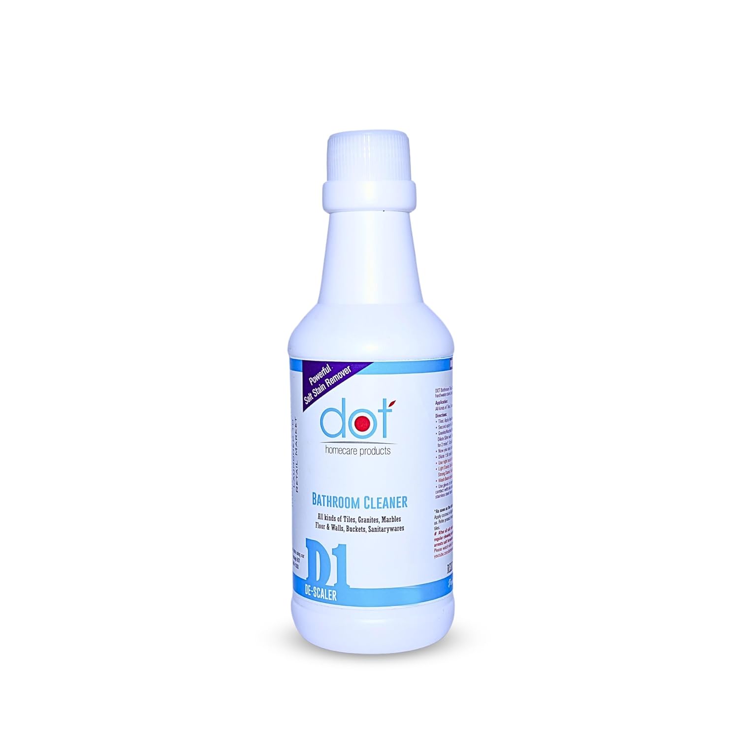 DOT Bathroom DESCALER 400ml, Tiles Cleaner | Remove heavy salt stains, hard water marks, lime scale, calcium, soap scum, mold, rust and fungus on Walls, Floors - ZERO SMELL & FUMES